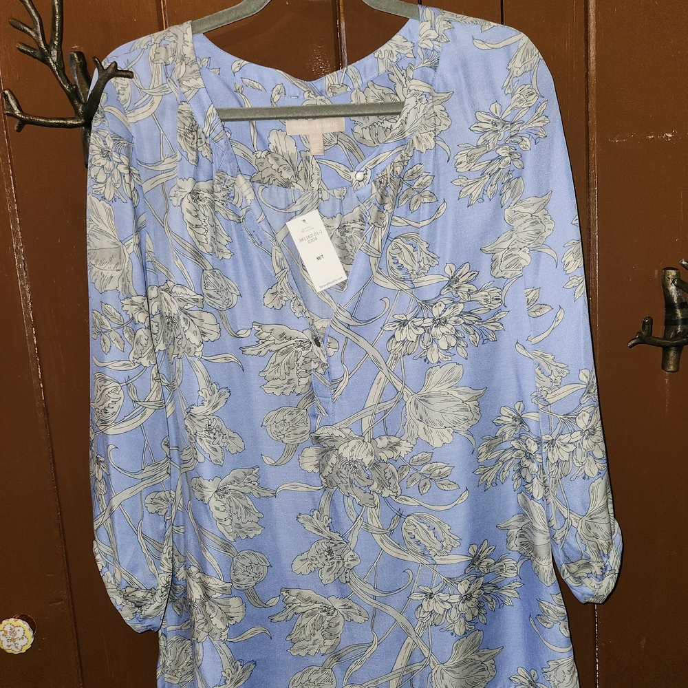 Banana Republic Blue Floral Blouse